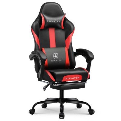 GTPLAYER Ergonomic Gaming Chair, PU Leather Computer Chair with Footrest, Lumbar Support for Adults