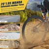 29 Inch Mountain Bike, Steel Frame Single-speed Trail Commuter City Mountain Bike with Front and Rear Double Disc Brakes & Suspension Fork - 4 of 4