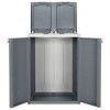 vidaXL Trash Bin with 2 Doors Gray 25.6"x17.7"x34.6" PP - 4 of 4