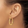 Black Bow Jewelry 3mm Round Hoop Earrings in 14k Yellow Gold, 30mm (1 3/16 Inch) - 4 of 4