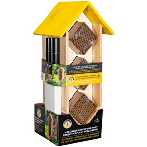JCs Wildlife Save Our Bees Please 3-Teir Diamond Yard Stake Mason Bee House - 1 of 4
