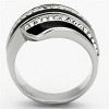 Slickblue Polished Black Stainless Steel Pave Ring with Clear Synthetic Crystal for Women, Epoxy Finish, Size 5-10 - 3 of 4