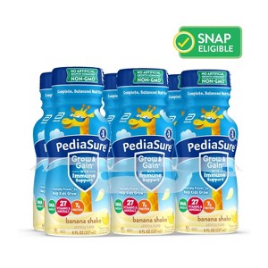 PediaSure Grow & Gain With Immune Support, Banana Cream, 8-fl-oz, 4 x 6 Count - 1 of 4