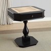 VYNXARIA Black Finish Reversible Chess Checker Game Table w/Game Tray (Chess Fingures Not Included) - 2 of 4