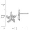 Black Bow Jewelry 13mm Polished Textured Starfish Post Earrings in 14k White Gold - 4 of 4