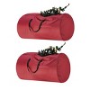 Hastings Home Set of 2 Canvas Christmas Tree and Holiday Decoration Storage Bags with Binding Straps for Artificial Trees Up to 7.5' - Red - 4 of 4