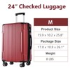 Kumasinova 24"Hardshell Luggage,Durable ABS Carry-On Suitcase with TSA Lock,Airline-Approved Double Spinner Travel Luggage,Lightweight - 3 of 4