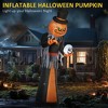 Whisen Halloween Inflatables Pumpkin Reaper, Skeleton Skull & Build-in LED - Orange - 3 of 4