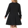 Agnes Orinda Women's Plus Size Long Sleeve Peter Pan Collar Elegant Formal Midi Flare A Line Dresses - 4 of 4