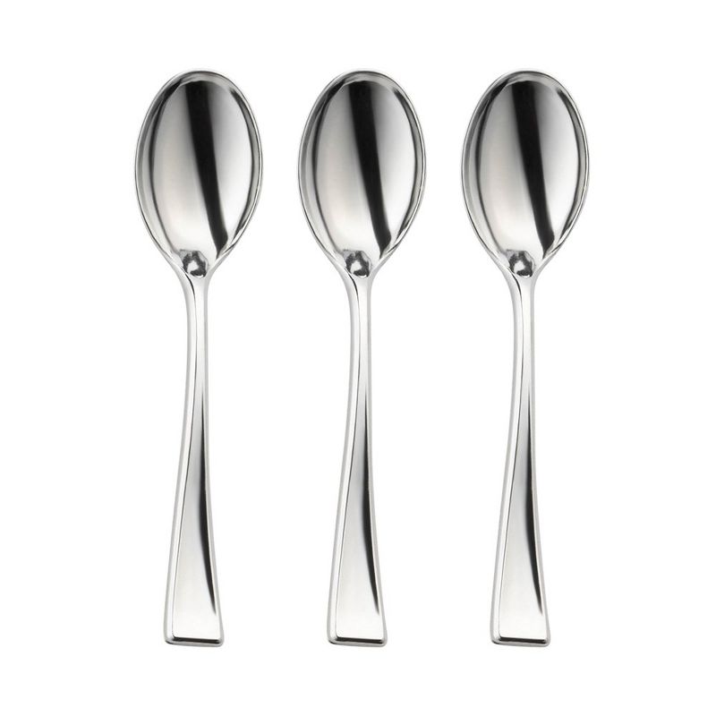Smarty Had A Party Shiny Metallic Silver Mini Plastic Disposable Tasting Spoons (960 Spoons), 1 of 4