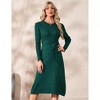 Clearlove Women's Ribbed Knit Midi Dress Long Sleeve Belted Tunic Sweater Dress with Belt Casual Cocktail Party Dress - 3 of 4