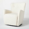 Kessler Swivel Accent Chair Cream Faux Shearling - Threshold™ designed with Studio McGee: Luxury Glam Furniture, No Assembly Required - 2 of 4