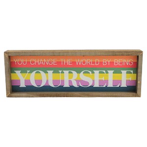 Home Decor 4.75 In Yourself Inset Box Sign Encouragement Box Signs - 1 of 3