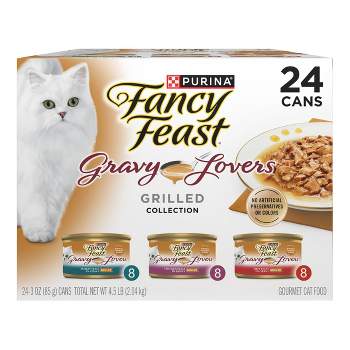 Purina Fancy Feast Gravy Lovers Chicken, Turkey & Beef Flavor Wet Cat Food Cans Variety Pack - 3oz/24ct