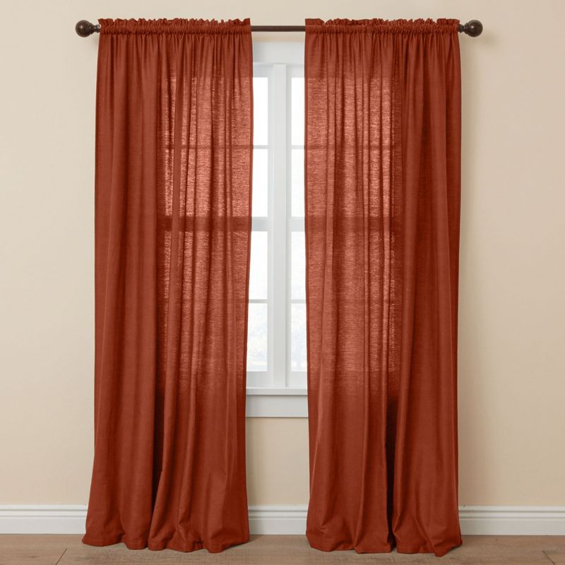 BrylaneHome Poly Cotton Canvas Rod-Pocket Panel Window Curtain Drape, 1 of 2