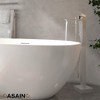 CASAINC 1-Handle Floor Mount Freestanding Tub Faucet with Square Handheld Shower in Brushed Nickel - 2 of 4