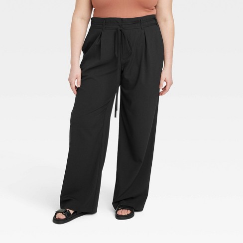 Women's High-Rise Parachute Pants - A New Day™ Black 6