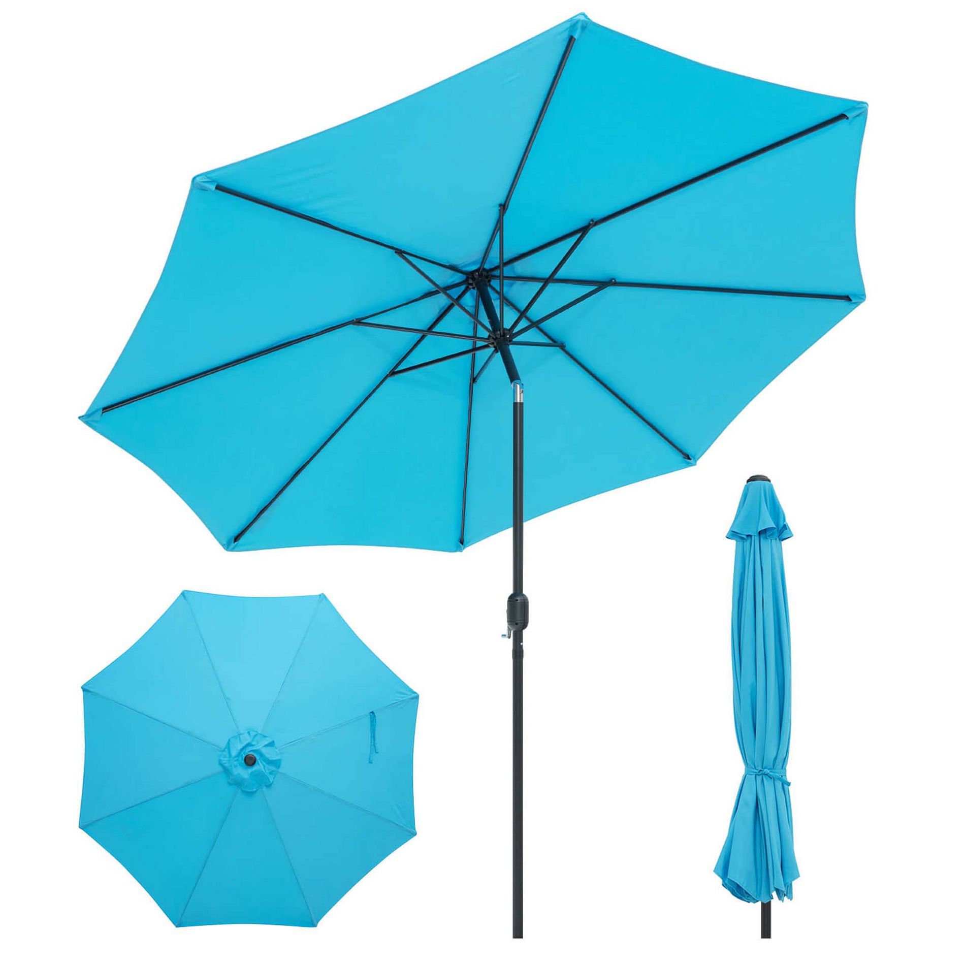 Costway 10 FT Patio Umbrella Patio Market Steel Tilt W/ Crank Outdoor Yard Garden