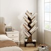 Aoibox 6 Tier Tree Bookshelf with Drawer Freestanding Tall Bookcase Floor Storage Organizer Rustic Brown for Home Office - 4 of 4