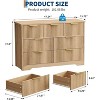 Acekool Natural 7 Drawer Fluted Dresser, Wide Modern Chest with Metal Handles, Wooden TV Stand Storage Organizer for Bedroom, Living Room, Hallway - 2 of 4