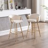 Okak 30 Inch Bar Stools Counter Height Set of 2, Upholstery Barstools with Chrome Footrest&Velvet Backrest, Bar Chairs for Kitchen - 2 of 4