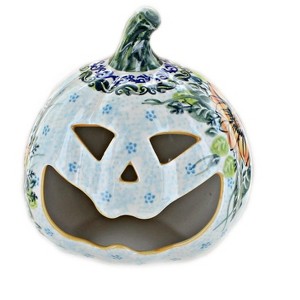 Blue Rose Polish Pottery 653 Vena Pumpkin Luminary - 1 of 2