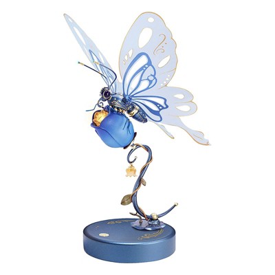 ROBOTIME 3D Puzzle Butterfly DIY  Model Kit Toys for Adult Child, Blue, 5.7"*6.1"*9"