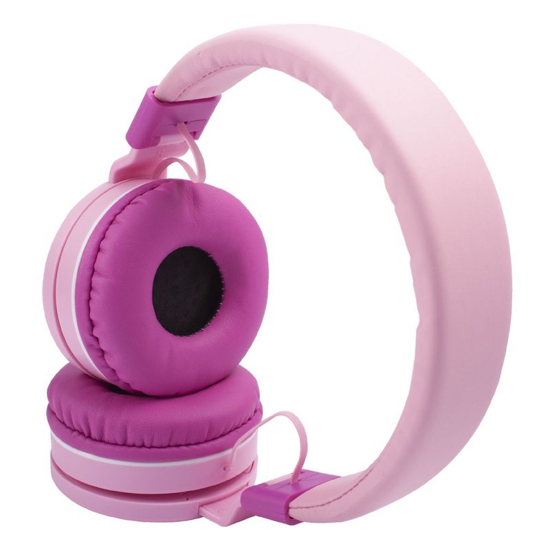 Insten Kids Headphones with Microphone, Wired Headset 3.5mm Adjustable Foldable with Volume Limiter for Toddler & School, Pink, 6 of 11