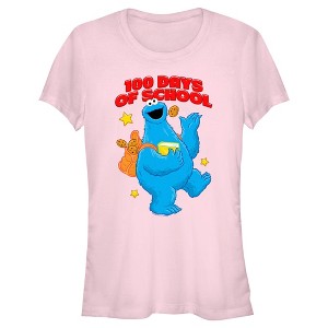Junior's Sesame Street Cookie Monster 100 Days of School T-Shirt - 1 of 4
