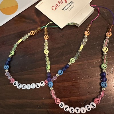 Girls' 3pk Mixed Layered Necklace Set with Rainbow and Smiley Face Charms -  Cat & Jack™