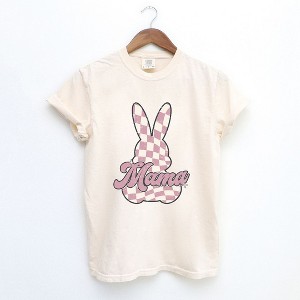 Simply Sage Market Women's Checkered Bunny Mama Short Sleeve Garment Dyed Tee - 1 of 4