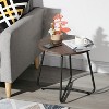 VECELO Patio Outdoor Side Snack Table, Small Round Anti-Rust Metal Style Desk for Garden or Balcony - 2 of 4