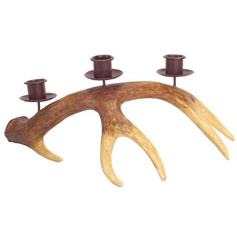 Melrose 5.5" Luxury Lodge Rustic Style Faux Deer Antler Decorative Christmas Taper Candle Holder - image 1 of 1