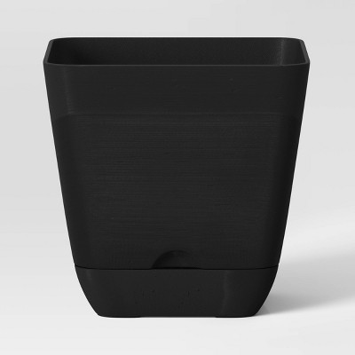 Square Indoor Outdoor Planter Pot Black 6"x6" - Room Essentials™