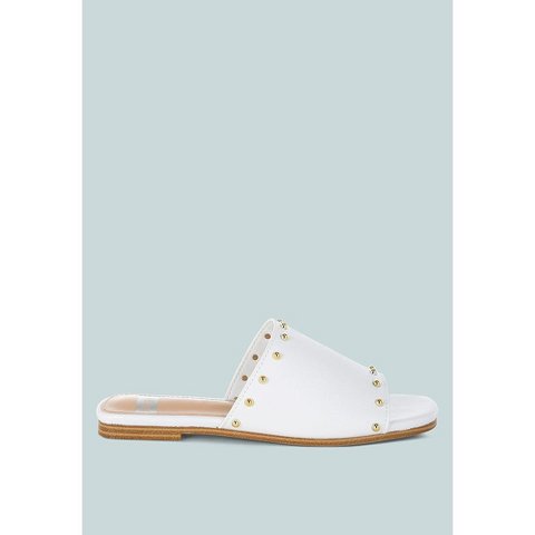 Обувь Rag & Co Womens Renaldi Genuine Leather Studded Slip-On Flats 8