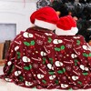 Lomsoe Christmas Throw Blankets Snowmen, Hearts, Santa, Snowflakes, Xmas Tree Soft Cozy Christmas Plush Flannel Blanket for Sofa, Christmas Gift. - 2 of 4