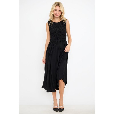 WEST K Women's Elowen Smocked Bodice Knit Midi Dress