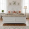 Merax Traditional Town and Country Style Pinewood Queen Bed with Decorative Fretwork and Grooved Panels - 2 of 4