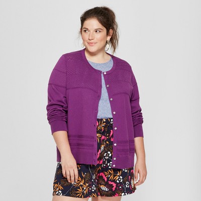 plus size lavender cardigan