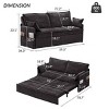 Convertible Sofa Bed with Pull-Out Sleeper, Sofa Couch with USB Charging and Side Storage Pockets, Chenille Sofa with Metal Frame-Coolbibila - 4 of 4