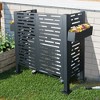 Air Conditioner Fence For Outdoor Units, 4x2FT Steel Outdoor Privacy Screen With 2 Small Flower Boxes, Privacy Screen Fence Panels For Garden Patio - 2 of 4