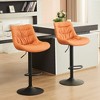 YOUNIKE Adjustable Swivel Counter Height Bar stools Set of 2 Modern Leather Island Barstools Seat Size 19.69"Wx15.75"Dx(22.83-32.28)"H - 2 of 4