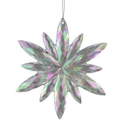 Kurt S. Adler 4.75" Acrylic Circular Iridescent Snowflake Christmas Ornament