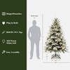 LuxenHome 7Ft Pre-Lit Snowy Green Branches Artificial Christmas Tree with Metal Stand - 4 of 4