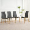 NicBex Modern Upholstered Armless Set of 2 Dining Chairs with Electroplated Metal Legs,Minimalist Office Chairs,Living Room Side Chairs - 2 of 4