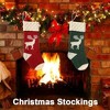 Aoibox Christmas Stockings 2 Pack 18 Inch Hand Knitted Red Green Reindeer Snowflake Extra Long Holiday Decor for Fireplace Mantel - 4 of 4
