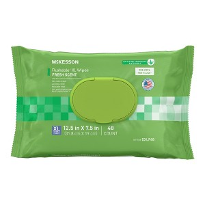 McKesson Flushable* Wet Wipes XL - Aloe & Vitamin E Formula, Gentle on Skin, Plant-Based Adult Cleansing Wipes - Scented - 1 of 4