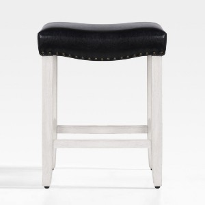 WestinTrends Upholstered Saddle Seat Bar Stool - 1 of 4