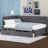ALEXOUN Twin Size Daybed with L Shaped Headboard and 2 Drawers,Wood Platform Sofa Bed Frame for Kids Teens Adults for Bedroom Apartments - 2 of 4