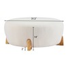 Airsurfer Round Ivory Ottoman Modern Minimalist Ottoman Living Room Accent for Home Decor - 3 of 4